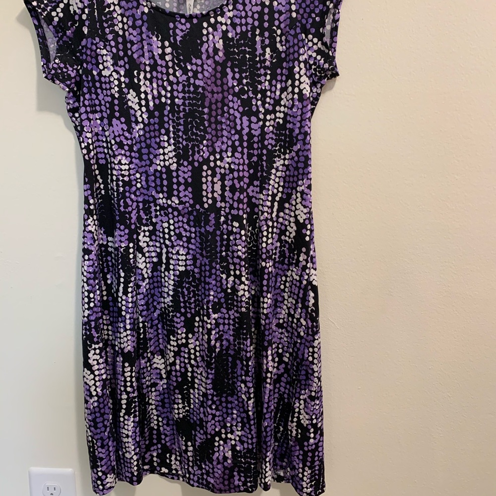 Juniors Small NY Collection Purple Polka Dot Dress